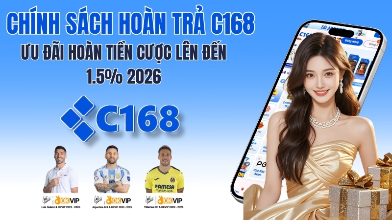 Chính Sách Hoàn Trả C168 1 Chính Sách Hoàn Trả C168 – Ưu Đãi Hoàn Tiền Cược Lên Đến 1.5% 2026